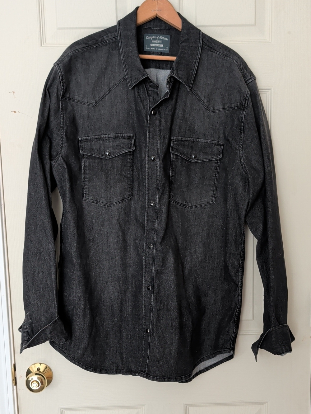 Dry Goods Black Denim Western Button-Down Shirt